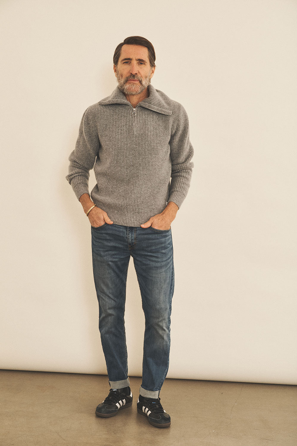 Grey men cashmere sweater - look | Sam | Linnea Lund
