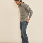 Grey men cashmere sweater - side view | Sam | Linnea Lund