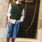 Dark green Cashmere sleeveless sweater men - look | Berit | Linnea Lund