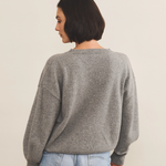 Grey cashmere sweater women - back view | Sarah | Linnea Lund