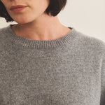 Grey cashmere sweater women - focus fabric | Sarah | Linnea Lund