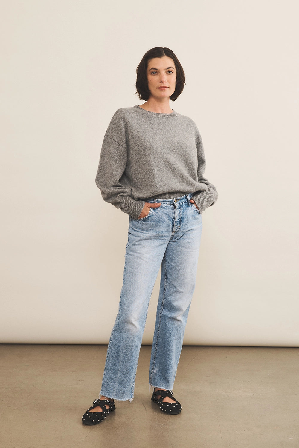 Grey cashmere sweater women - look | Sarah | Linnea Lund