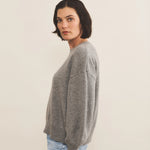 Grey cashmere sweater women - side view | Sarah | Linnea Lund