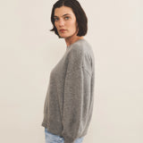 Grey cashmere sweater women - side view | Sarah | Linnea Lund