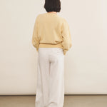 Light yellow cashmere sweater women - back view | Sarah | Linnea Lund