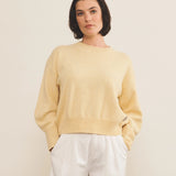 Light yellow cashmere sweater women - front view | Sarah | Linnea Lund