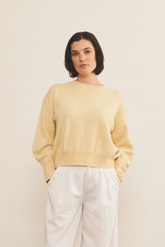 Light yellow cashmere sweater women - front view | Sarah | Linnea Lund