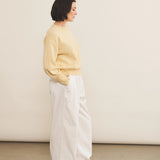 Light yellow cashmere sweater women - side view | Sarah | Linnea Lund