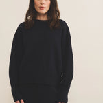 Dark blue cashmere sweater women - front view | Sarah | Linnea Lund