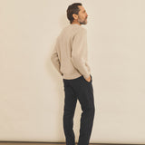 Beige men cashmere sweater - side view | Sergio | Linnea Lund