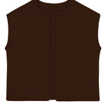 Cashmere sleeveless cardigan women chocolate brown - packshot | Théo | Linnea Lund