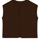 Cashmere sleeveless cardigan women chocolate brown - packshot | Théo | Linnea Lund