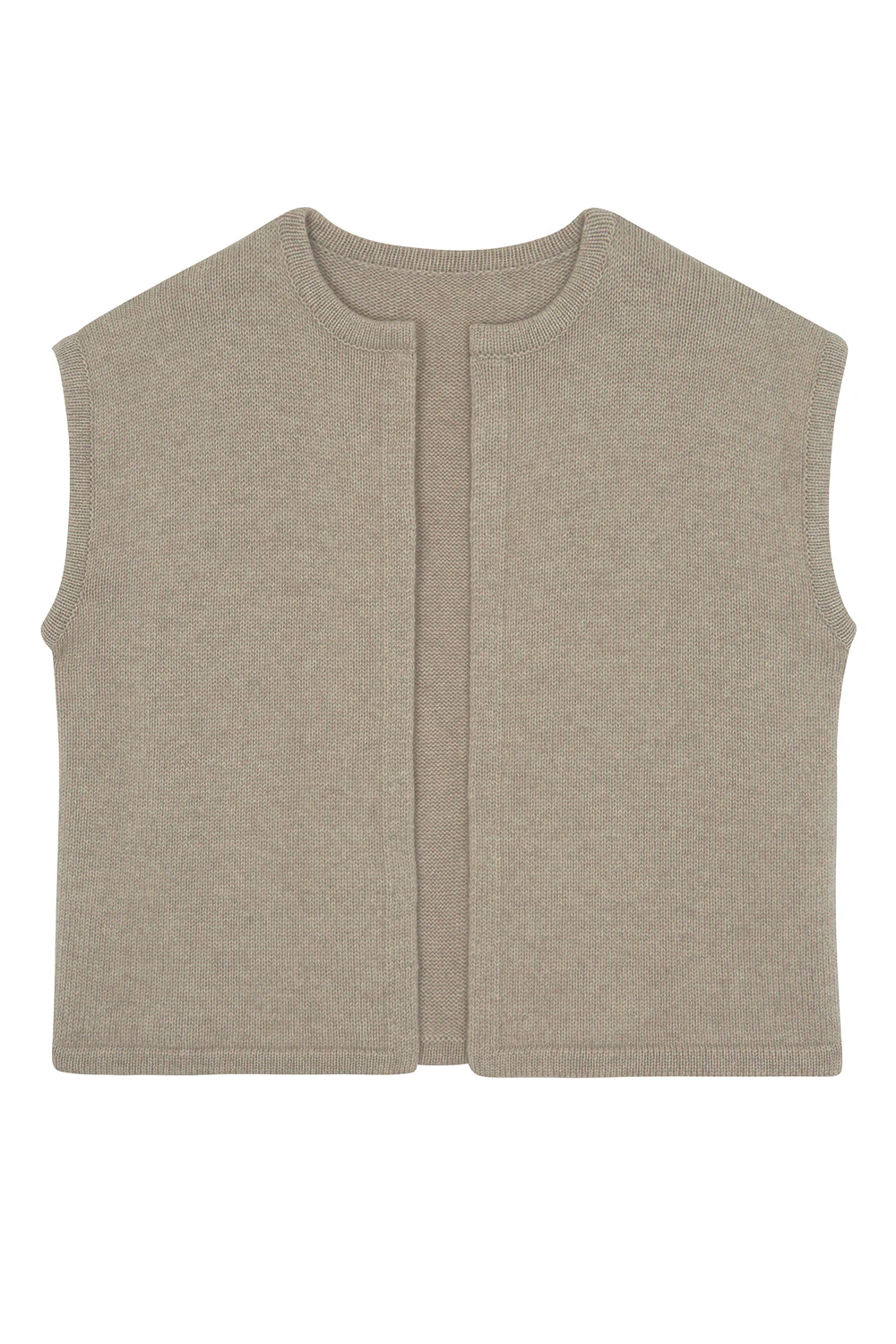 Cashmere sleeveless cardigan women light beige - packshot | Théo | Linnea Lund