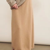 Camel light women cashmere skirt - front view | Astrid | Linnea Lund