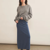denim blue women cashmere skirt - look | Astrid | Linnea Lund