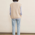 White cashmere sleeveless cardigan women - back view | Berit | Linnea Lund