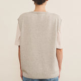 Cashmere sleeveless cardigan women grey - back view | Berit | Linnea Lund