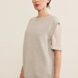 Cashmere sleeveless cardigan women grey - side view | Berit | Linnea Lund