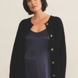 Black cashmere cardigan women- front | Carole | Linnea Lund