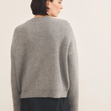Grey cashmere cardigan women - back view | Carole | Linnea Lund