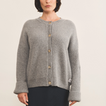 Grey cashmere cardigan women - front | Carole | Linnea Lund