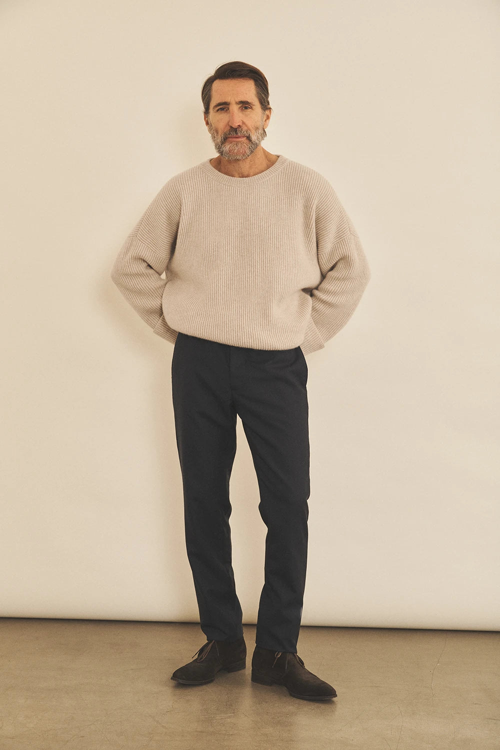 Beige men cashmere sweater - look | Edward | Linnea Lund