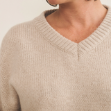 beige color cashmere sweater women - focus | Emilie | Linnea Lund