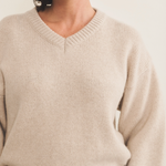beige color cashmere sweater women - front view | Emilie | Linnea Lund