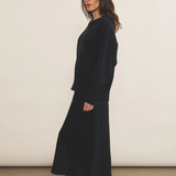 dark blue cashmere sweater women - side view | Francesca | Linnea Lund
