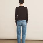 brown chocolate color cashmere tee shirt women - back view | Marcel | Linnea Lund