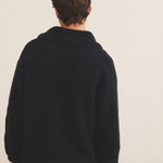 navy blue cashmere cardigan men - back view | Philippe | Linnea Lund