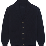 Dark blue cashmere cardigan men - packshot | Philippe | Linnea Lund