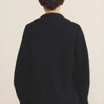 navy blue cashmere cardigan men - back view | Philippe | Linnea Lund