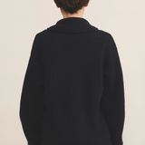navy blue cashmere cardigan men - back view | Philippe | Linnea Lund