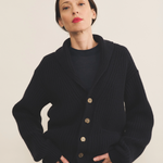 navy blue cashmere cardigan women - front | Philippe | Linnea Lund