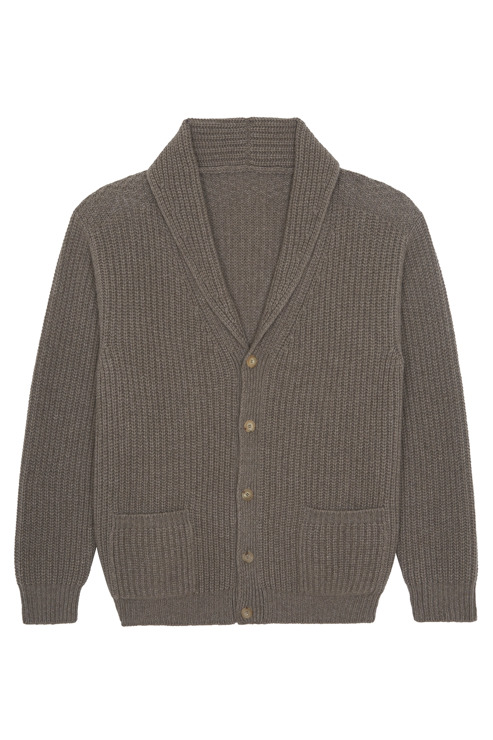 taupe color cashmere cardigan men - packshot | Philippe | Linnea Lund