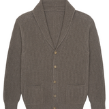 taupe color cashmere cardigan men - packshot | Philippe | Linnea Lund
