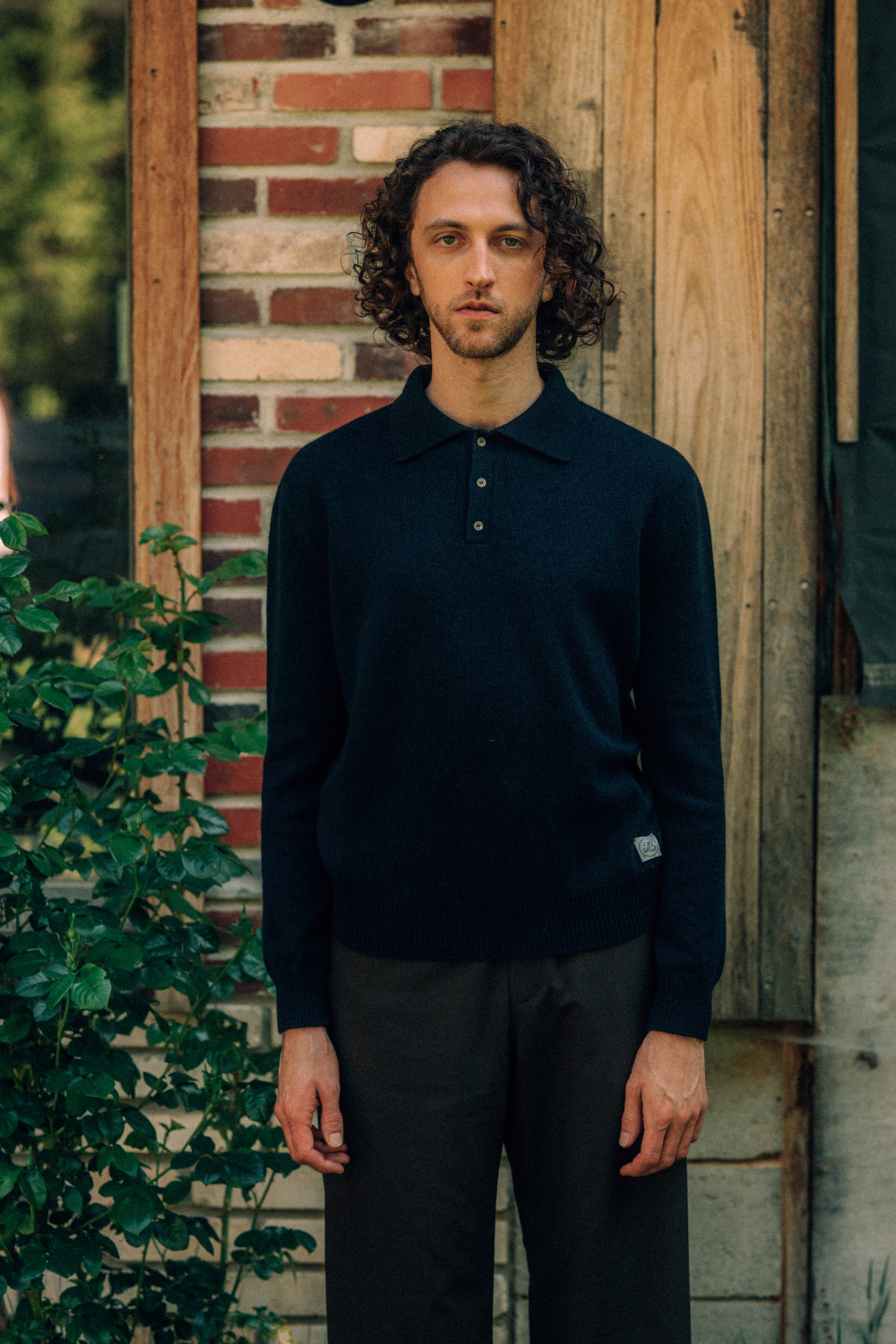 Navy blue cashmere polo sweater men - front view | Ralph | Linnea Lund