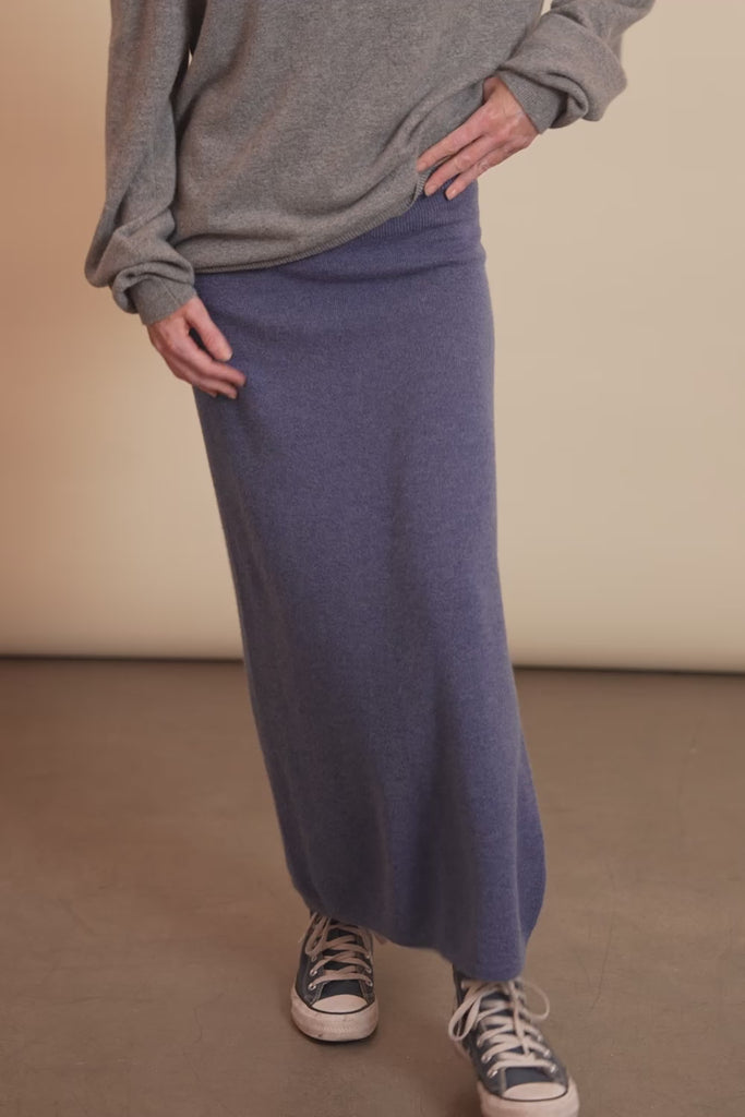 denim blue women cashmere skirt - video | Astrid | Linnea Lund