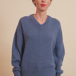 blue denim color cashmere sweater women - video | Emilie | Linnea Lund