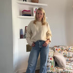 Ribbed white women cashmere sweater - video look | Edward | Linnea Lund
