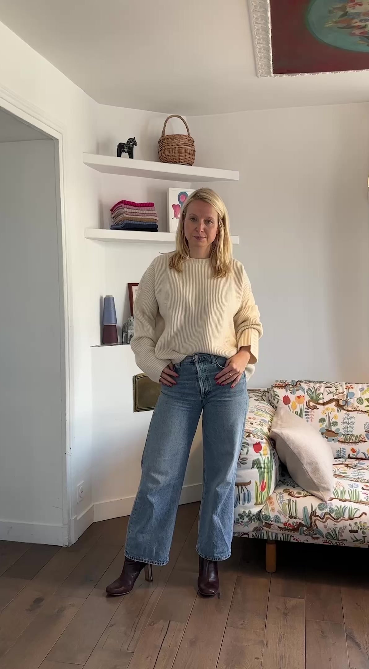 Ribbed white women cashmere sweater - video look | Edward | Linnea Lund