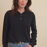 Navy blue cashmere polo sweater women - video | Ralph | Linnea Lund