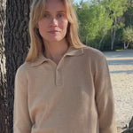 Light camel cashmere polo sweater women - video | Ralph | Linnea Lund
