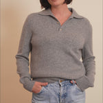 Grey cashmere polo sweater women - video | Ralph | Linnea Lund