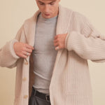 beige cashmere cardigan men - video| Philippe | Linnea Lund