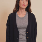 Dark Blue women cashmere cardigan - video | Junior | Linnea Lund