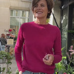 fuchsia pink women cashmere sweater - video | Ines | Ines de la Fressange x Linnea Lund