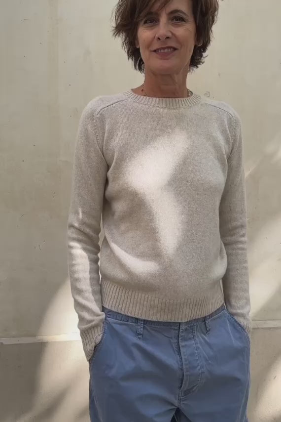 Cream light women cashmere sweater | Ines | Ines de la Fressange x Linnea Lund