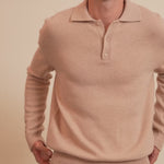 Light camel cashmere polo sweater men - video | Ralph | Linnea Lund